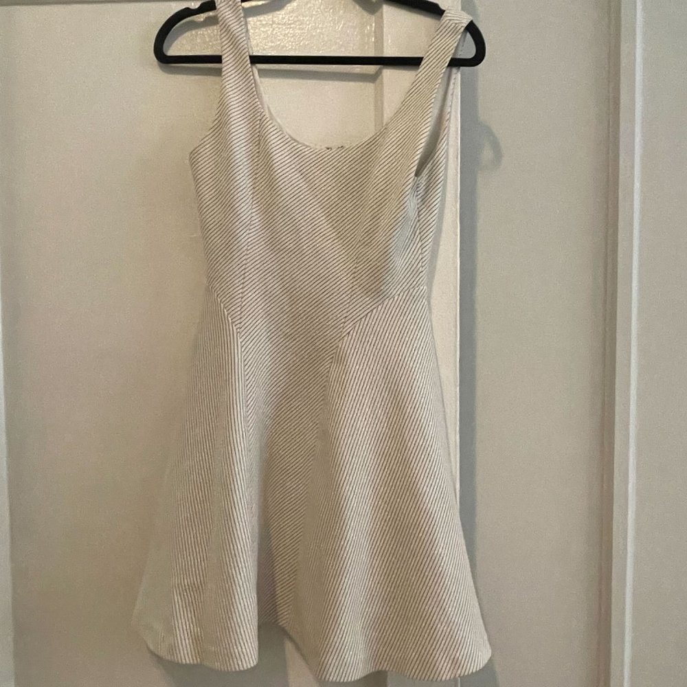 Alice & Olivia Striped White Work Dress